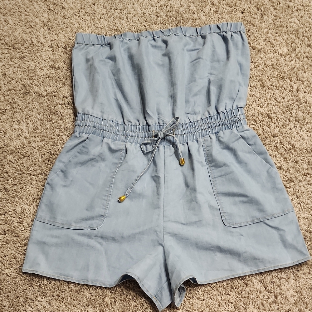 NWT Blush High Waist Chambray Women's Romper